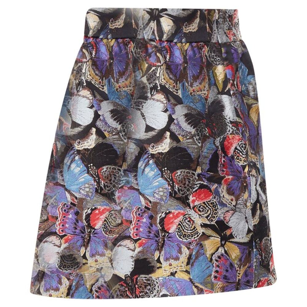 Valentino silk blend butterfly jacquard high waisted skirt - Picture 6 of 6
